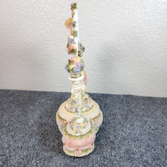 Home Traditions Musical Carousel Horse Figurine Pastel Cherub Canopy Non-Working - Picture 3 of 13